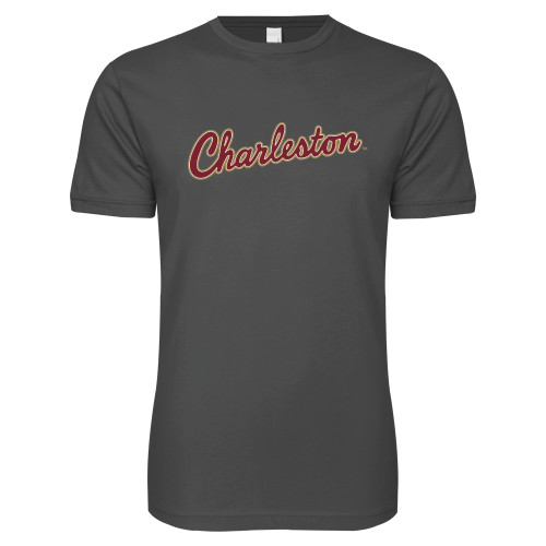  Next Level Charcoal SoftStyle T Shirt - Charleston Script