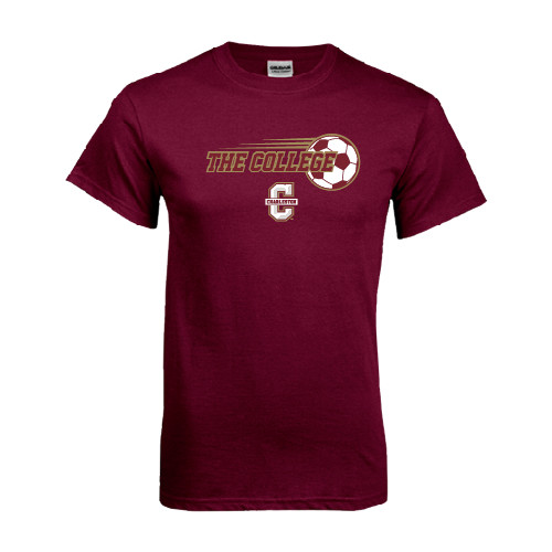  Maroon T Shirt - Soccer Ball Design