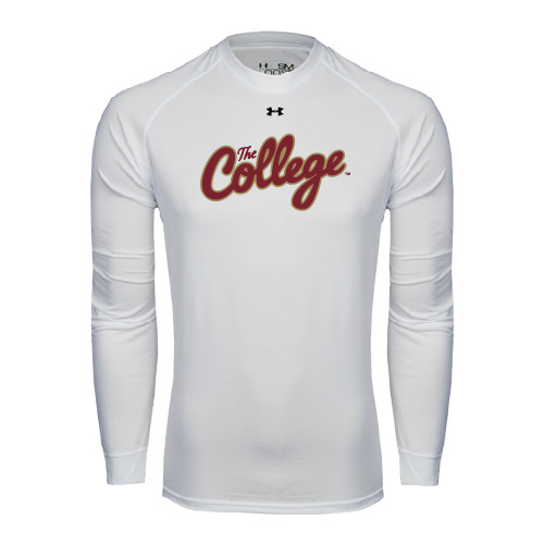  Under Armour White Long Sleeve Tech Tee - The College Script