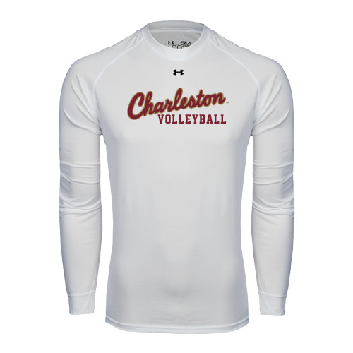  Under Armour White Long Sleeve Tech Tee - Volleyball