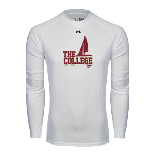  Under Armour White Long Sleeve Tech Tee - Sail Boat Design