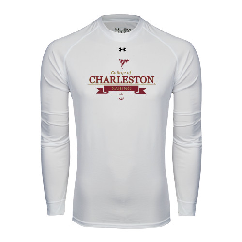  Under Armour White Long Sleeve Tech Tee - Sailing Anchor Design