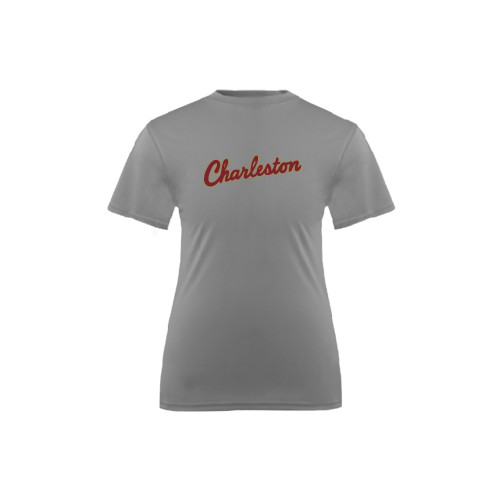  Youth Performance Grey Concrete Tee - Charleston Script
