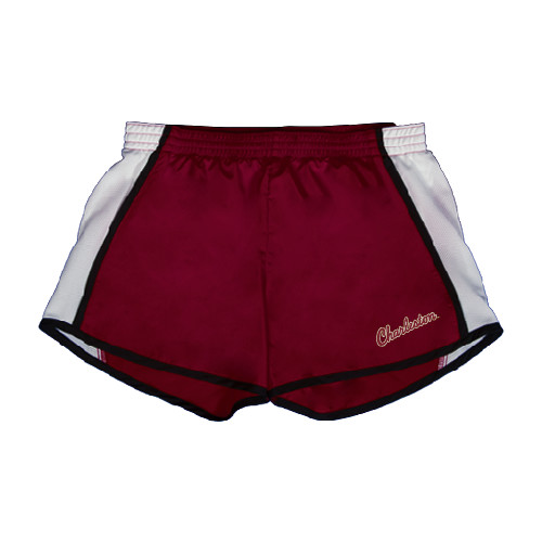  Womens Maroon/White Team Short - Charleston Script
