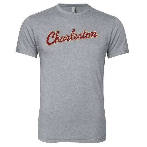  Next Level Heather Grey Triblend Tee - Charleston Script