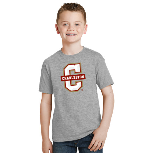  Youth Grey T-Shirt - Official Logo - C Charleston