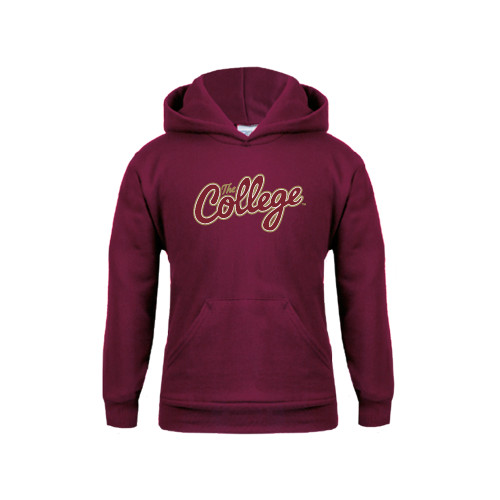  Youth Maroon Fleece Hoodie - The College Script