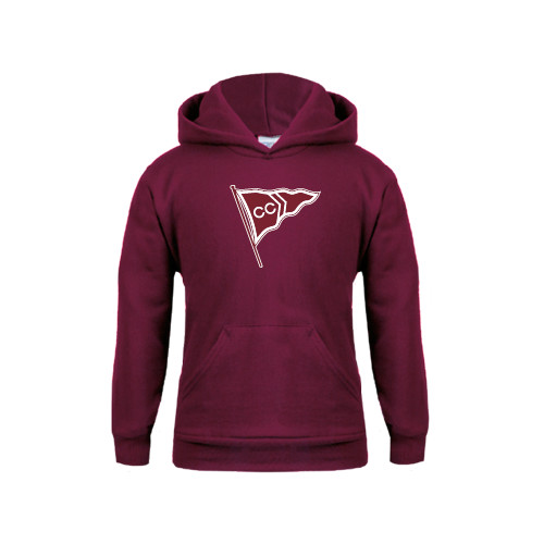  Youth Maroon Fleece Hoodie - CC Sailing Flag Rising