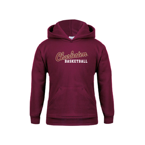  Youth Maroon Fleece Hoodie - Basketball