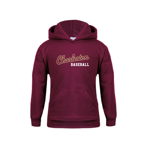  Youth Maroon Fleece Hoodie - Baseball