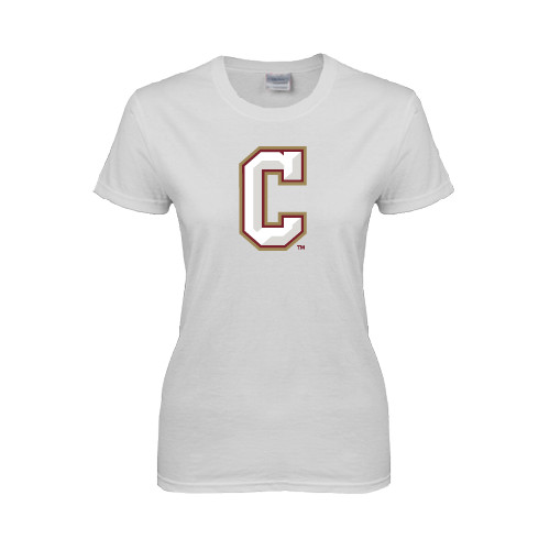  Womens White Short Sleeve Tee - C