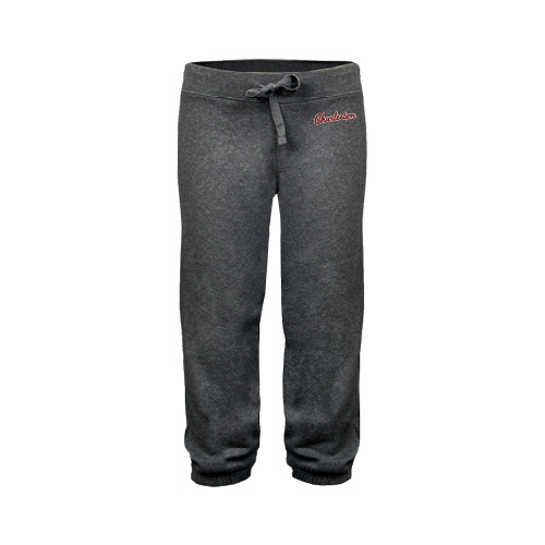  ENZA Womens Dark Heather Banded Fleece Capri - Charleston Script