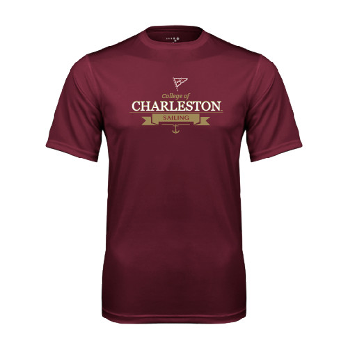  Maroon Performance Tee - Sailing Anchor Design