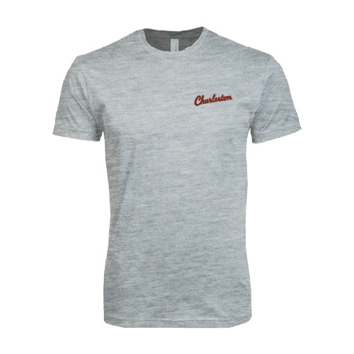  Next Level Heather Grey SoftStyle T Shirt - Charleston Script