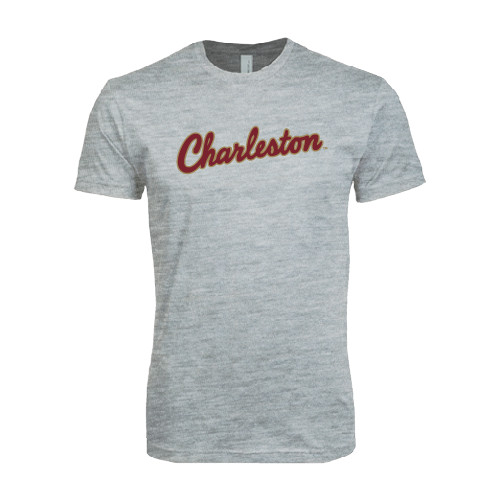  Next Level Heather Grey SoftStyle T Shirt - Charleston Script