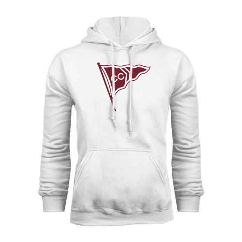  White Fleece Hoodie - CC Sailing Flag Rising
