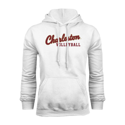  White Fleece Hoodie - Volleyball