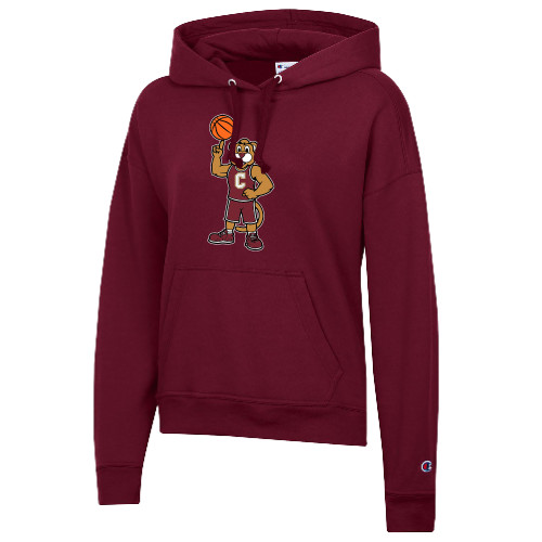  Champion Womens Maroon Powerblend Pullover Hood - Charleston Cougars Mascot - Basketball