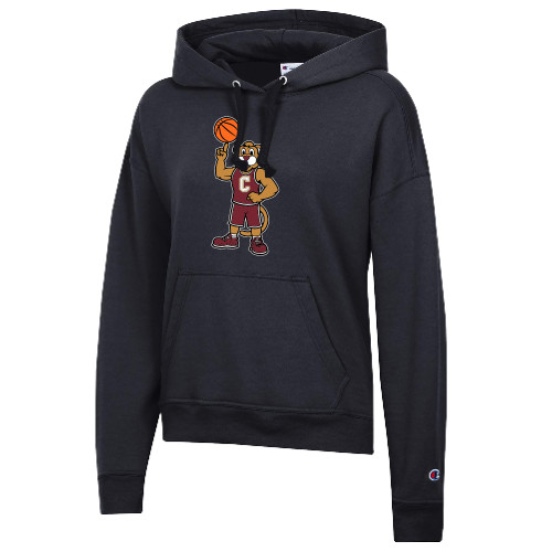  Champion Womens Black Powerblend Pullover Hood - Charleston Cougars Mascot - Basketball