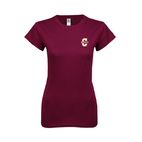  Next Level Womens Maroon Boyfriend Tee - Official Logo - C Charleston