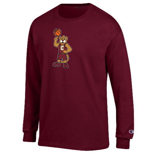  Champion Maroon Long Sleeve T Shirt - Charleston Cougars Mascot - Basketball