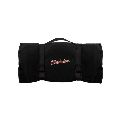  Black Arctic Fleece Blanket - Charleston Script