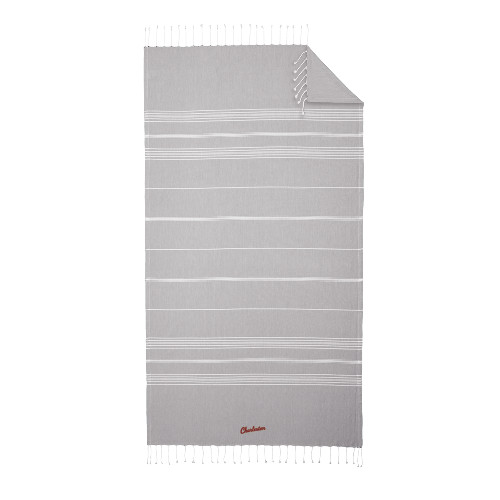  100% Cotton Grey/White Cali Throw - Charleston Script