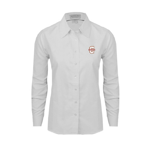  Womens White Oxford Shirt - Official Logo - C Charleston