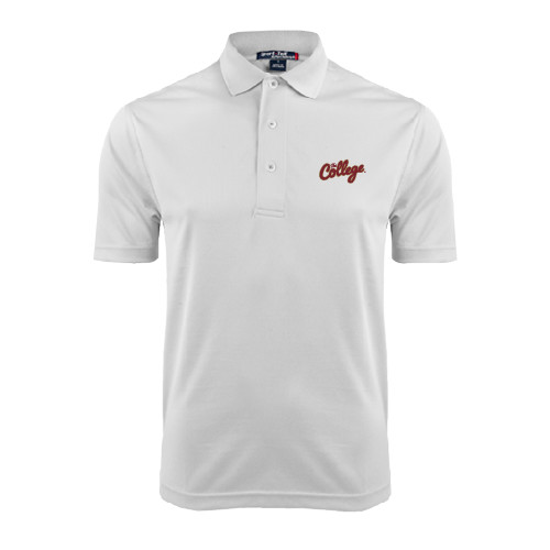  White Dry Mesh Polo - The College Script