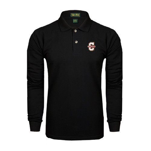  Black Long Sleeve Polo - Official Logo - C Charleston