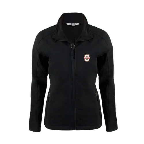 Womens Black Softshell Jacket - Official Logo - C Charleston