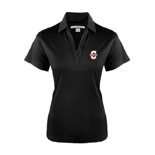  Womens Black Performance Fine Jacquard Polo - Official Logo - C Charleston