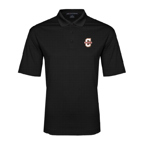  Black Performance Fine Jacquard Polo - Official Logo - C Charleston