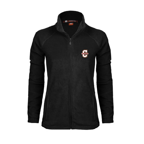  Womens Black Fleece Full Zip Jacket - Official Logo - C Charleston
