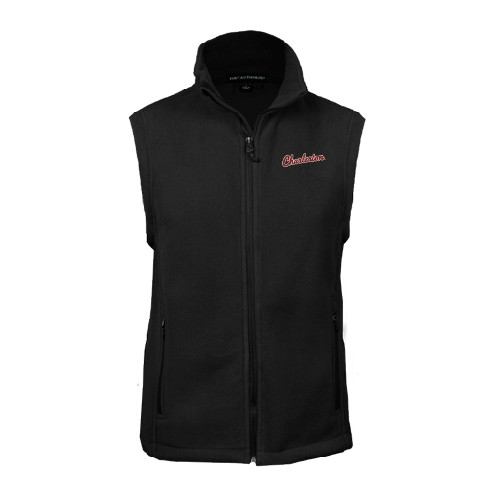  Black Fleece Full Zip Vest - Charleston Script