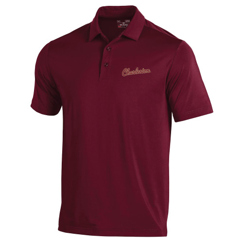  Under Armour Maroon Performance Polo - Charleston Script
