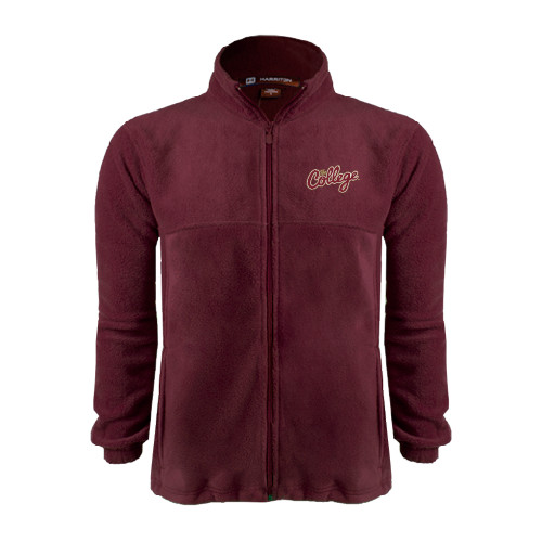 Maroon Fleece Full Zip Jacket - The College Script