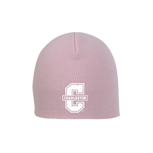  Pink Knit Beanie - Official Logo - C Charleston Tone