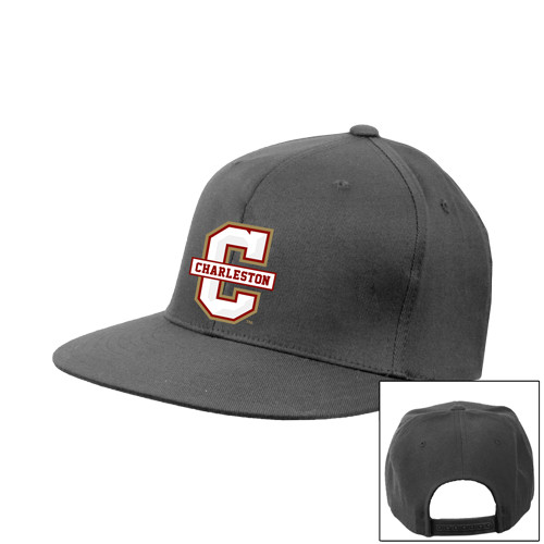  Charcoal Flat Bill Snapback Hat - Official Logo - C Charleston