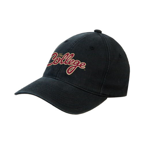 College of CharleS/Mton Black Flexfit Structured Low Profile Hat - The College Script