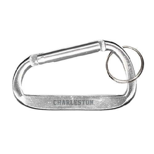  Silver Carabiner with Split Ring - Charlston Flat Engraved