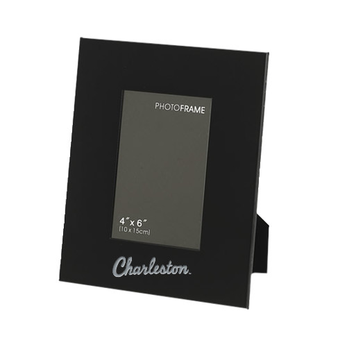  Black Metal 4 x 6 Photo Frame - Charleston Script Engraved