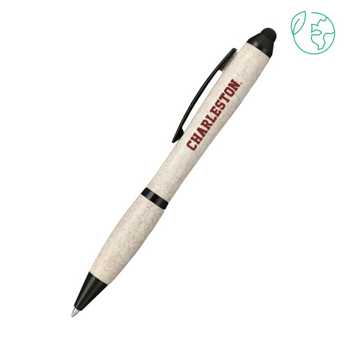  Nash Wheat Straw Ballpoint Beige Stylus Pen - Charlston Flat