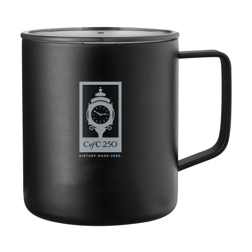  Rover Camp Vacuum Insulated Black Mug 14oz - 250th Tertiary Logo Engraved