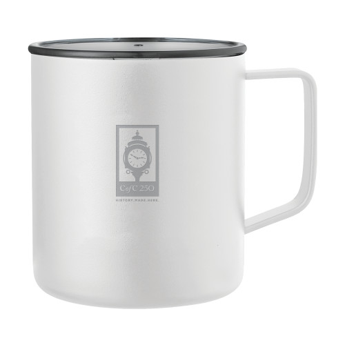  Rover Camp Vacuum Insulated White Mug 14oz - 250th Tertiary Logo Engraved
