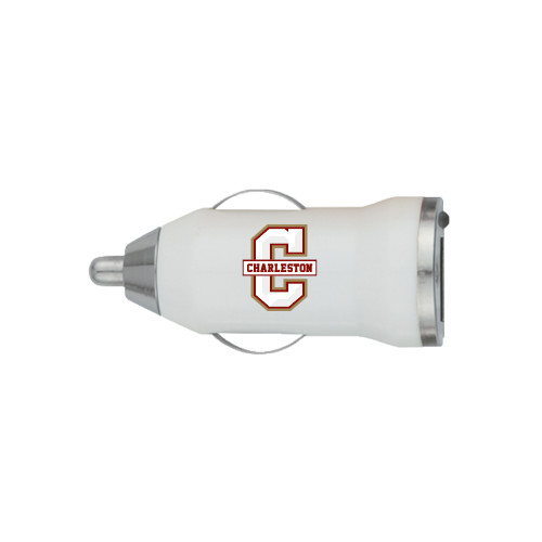  On the Go White Car Charger - Charleston