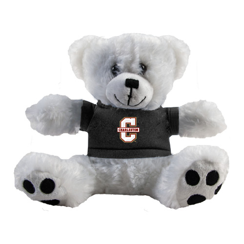  Plush Big Paw 8 1/2 inch White Bear w/Black Shirt - Official Logo - C Charleston