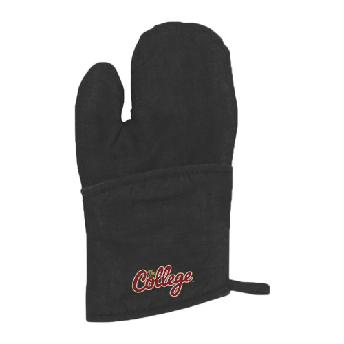  Quilted Canvas Black Oven Mitt - The College Script