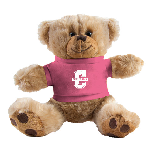 Plush Big Paw 8 1/2 inch Brown Bear w/Pink Shirt - Official Logo - C Charleston
