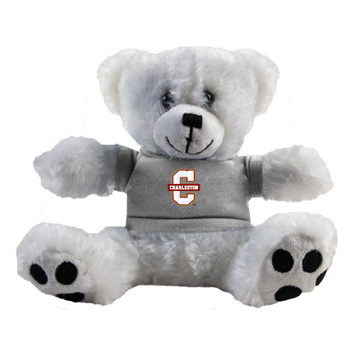  Plush Big Paw 8 1/2 inch White Bear w/Grey Shirt - Official Logo - C Charleston